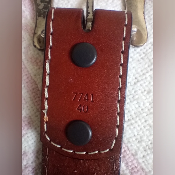 3D DDD Genuine Leather Belt w/ Crosses size:40 - Picture 4 of 9